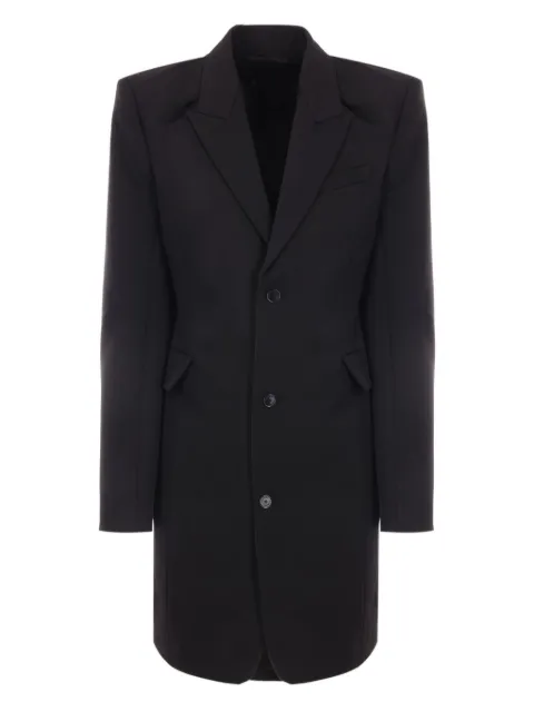 ALAINPAUL peak-lapel padded-shoulder coat Black S1WJA01WOOLBLACK