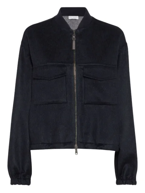 Brunello Cucinelli pocket-detail zip-front jacket Blue MD565HZ916C6412