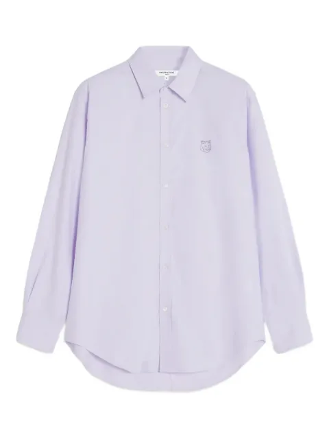 Maison Kitsuné embroidered-logo cotton shirt Neutrals MM00405WC50120