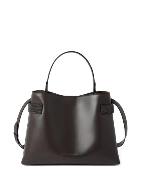 Brunello Cucinelli Essence leather tote bag Brown MBTKD2503C8279