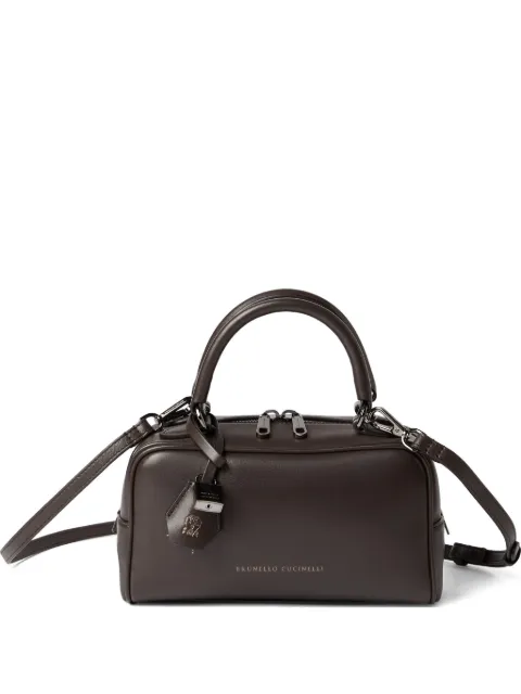 Brunello Cucinelli small Boston Explorer top-handle bag Brown MBGED2631C8279