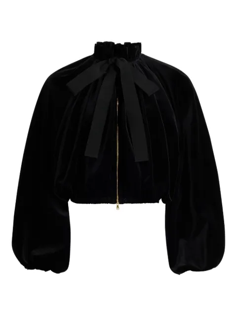 Patou balloon-sleeve velvet jacket Black OU0170155999B