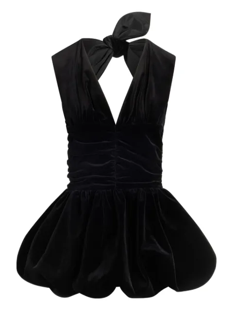 Patou bow-detail velvet mini dress Black DR2140170999B