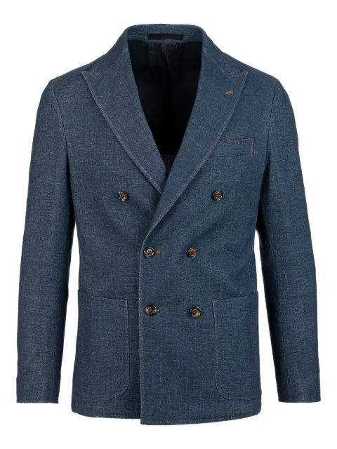 Eleventy double-breasted cotton suit Blue D70ABUB01TES0D040