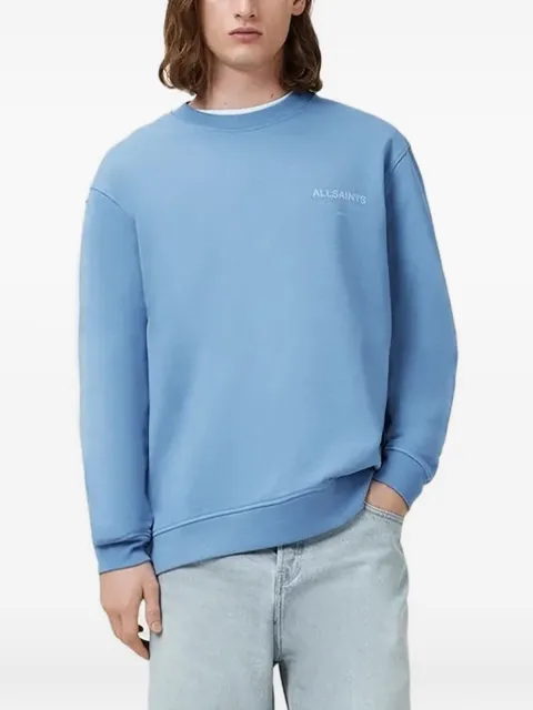 AllSaints logo-embroidered crew neck sweatshirt Blue M033NB