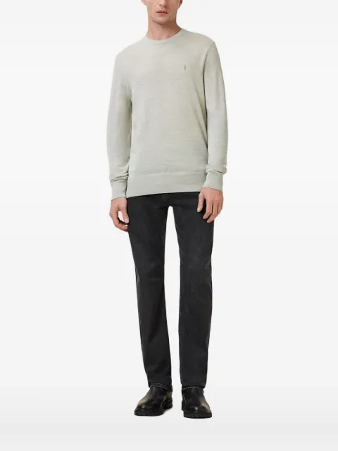 AllSaints embroidered-logo crew-neck sweater Green M002KZ