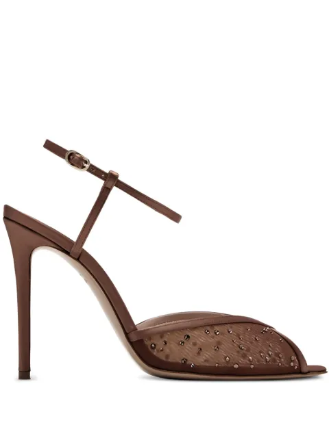 Andrea Wazen 105mm Katy crystal-embellished sandals Neutrals KATPU105SMH