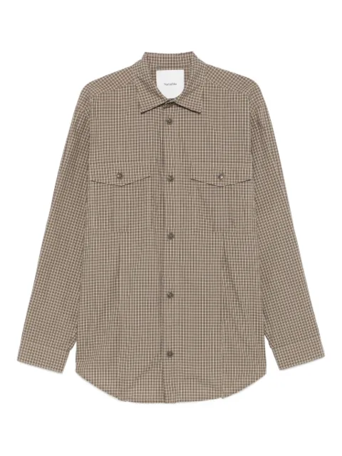 Nanushka checked flap-pocket shirt Brown NM25FWTP08876