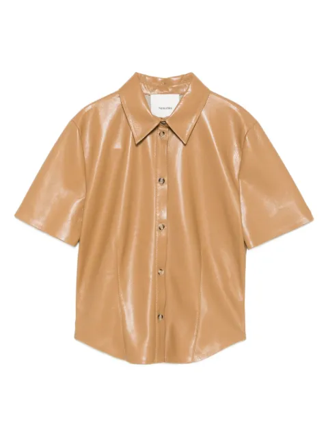Nanushka Clare button-up short-sleeve shirt Neutrals NW25PFTP00576