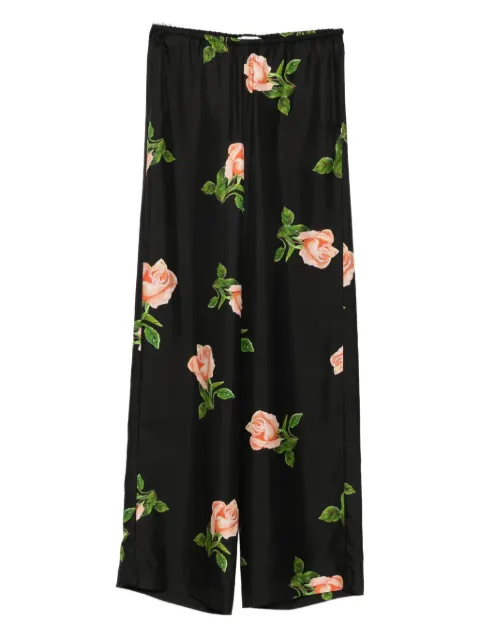 Nanushka Arvenn rose-print elastic-waist trousers Black NW25PFPA05898