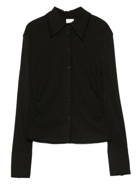 Nanushka long-sleeved buttoned polo shirt Black NW25PFTP07195
