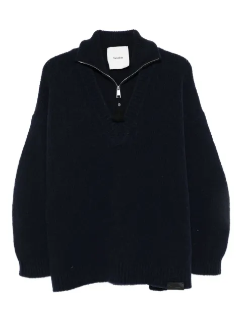 Nanushka Kylen zip-neck tassel sweater Blue NU25PFSW17059