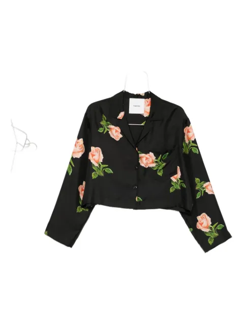 Nanushka Vally rose-print long-sleeve shirt Black NW25PFTP05798