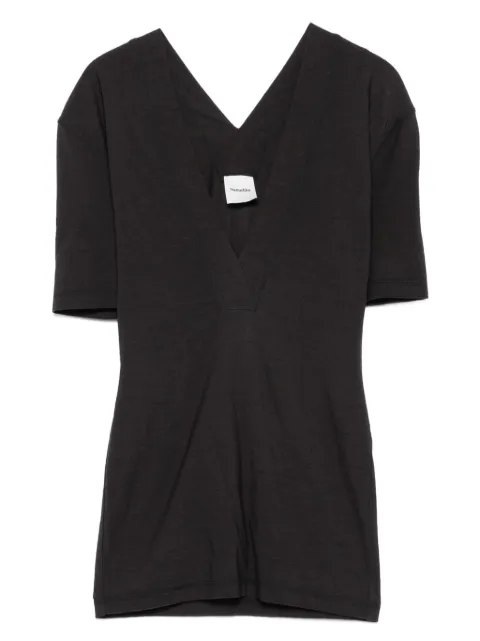 Nanushka Akka short-sleeved wool top Grey NW25PFTP10392