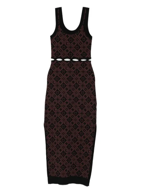 Nanushka cut-out patterned midi dress Brown NW25PFDR04916