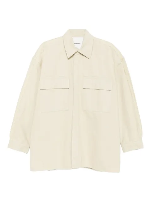Nanushka flap-pocket shirt jacket Neutrals NW25PFJK13873