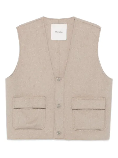 Nanushka flap-pockets cropped gilet Neutrals NM25FWVS07092