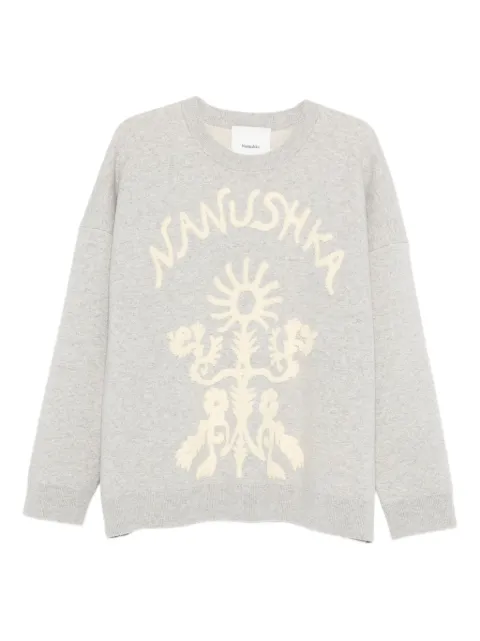 Nanushka floral-embroidered sweater Grey NU25PFSW13291