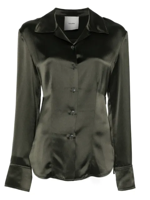 Nanushka Nathalie fitted shirt Green NW25PFTP01869