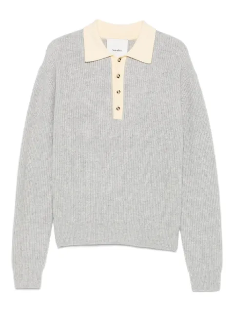 Nanushka ribbed polo sweater Grey NM25PFSW05391