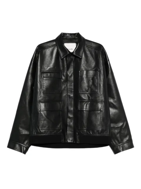 Nanushka flap-pocket leather jacket Black NM25FWJK07699