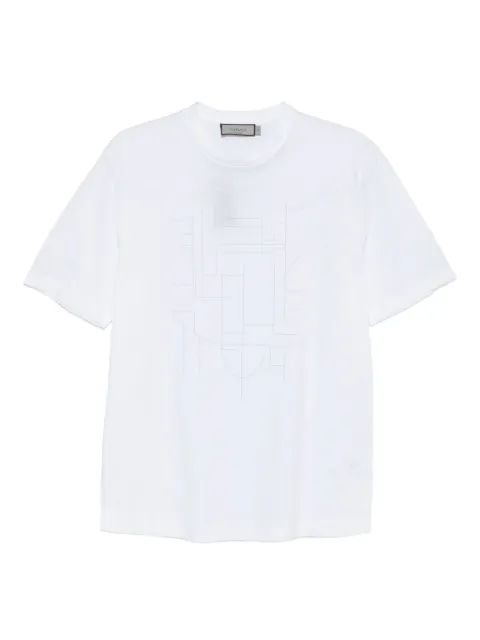 Canali geometric-print T-shirt White T0806PMJ02254