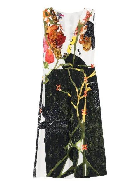 Prada Pre-Owned floral v-neck dress Neutrals CSVM8694