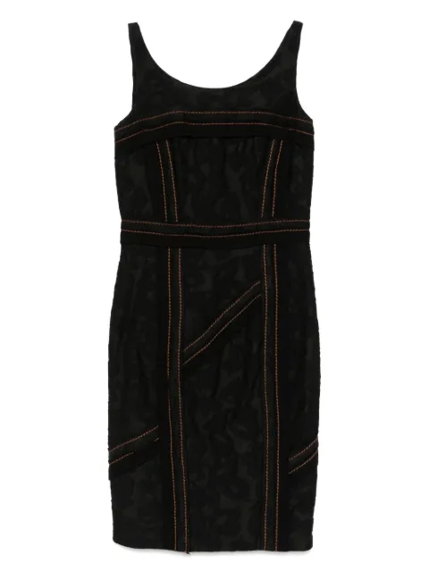 Prada Pre-Owned embroidered midi dress Black CSVM8697