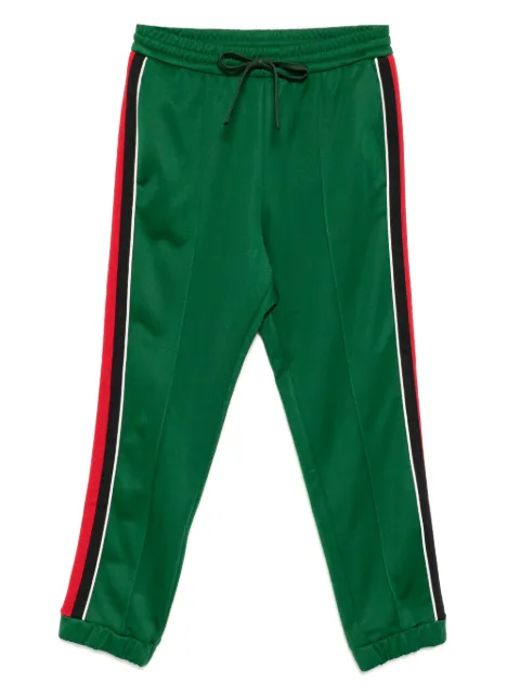 Gucci Pre-Owned Web-stripe track pants Green CSVM8656