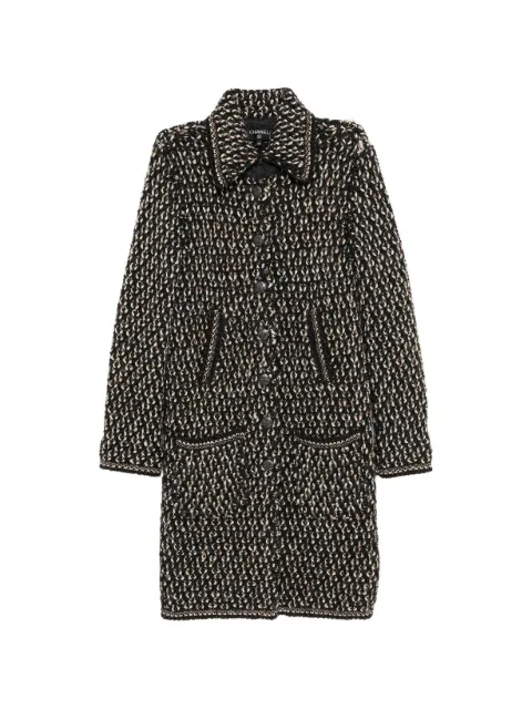 CHANEL Pre-Owned tweed coat Black CSVM8638