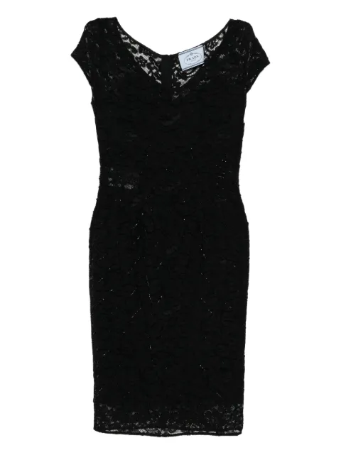 Prada Pre-Owned lace dress Black CSVM8687