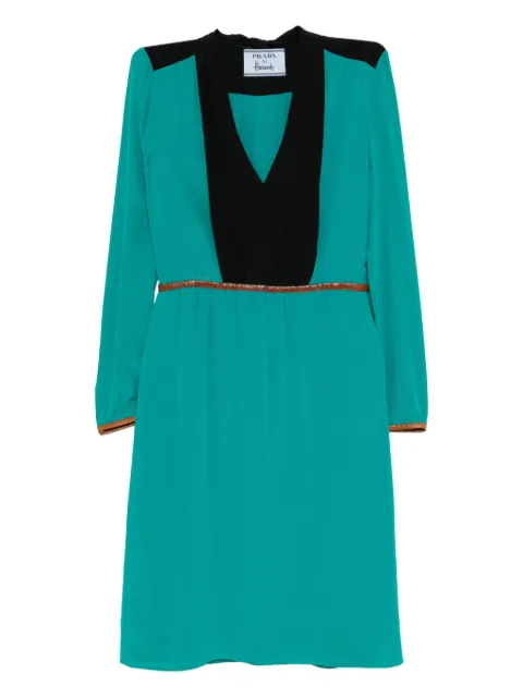 Prada Pre-Owned V-neck dress Green CSVM8685
