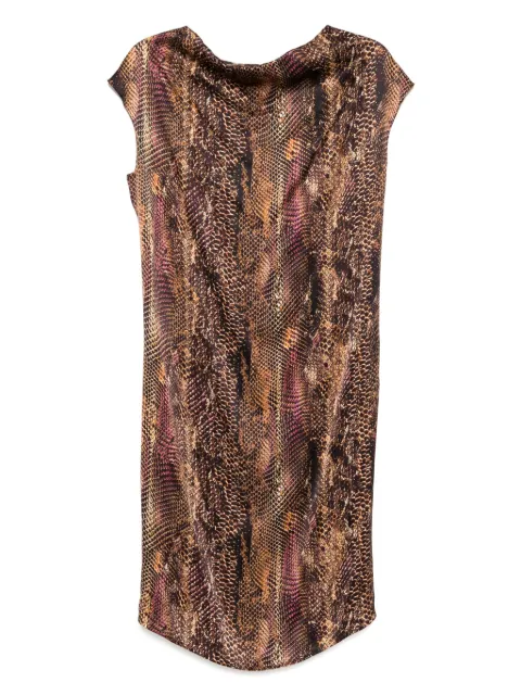 Saint Laurent Pre-Owned snake-print dress Brown CSVM8716