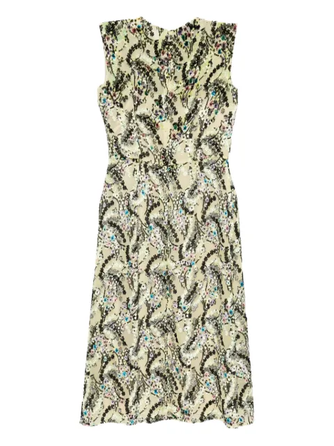 Prada Pre-Owned floral textured velvet dress Green CSVM8689