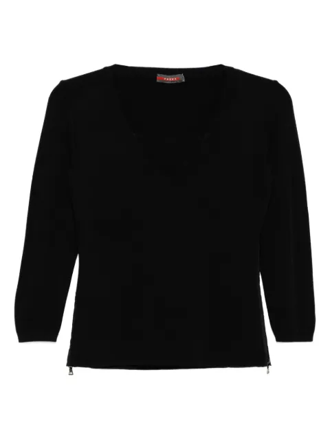 Prada Pre-Owned V-neck top Black CSVM8707
