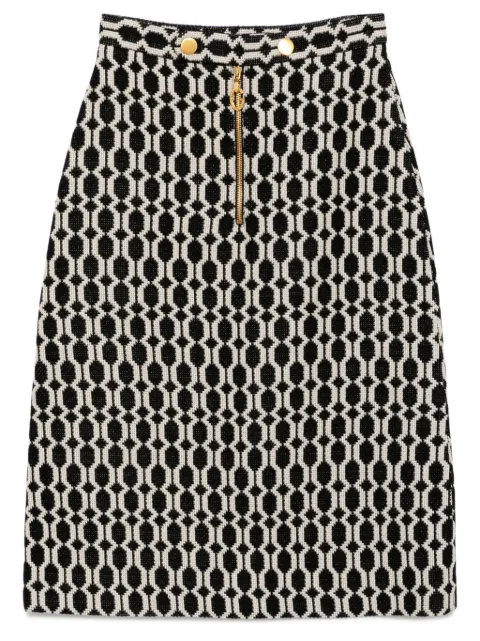 Gucci Pre-Owned monochrome pattern skirt Black CSVM8723