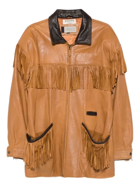 A.N.G.E.L.O. Vintage Cult 1980s fringed leather coat Brown AN540CG
