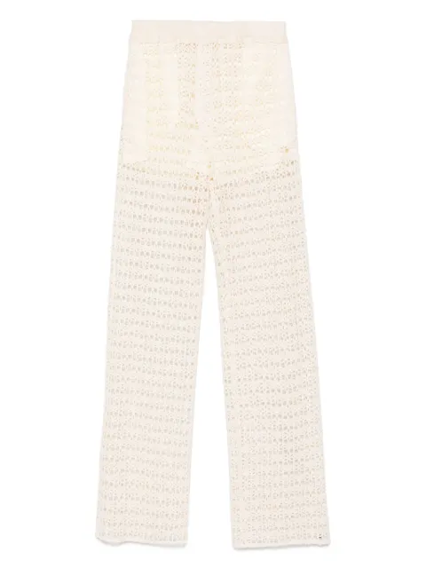 Alysi Macramé high-waisted trousers Neutrals 105188P5201