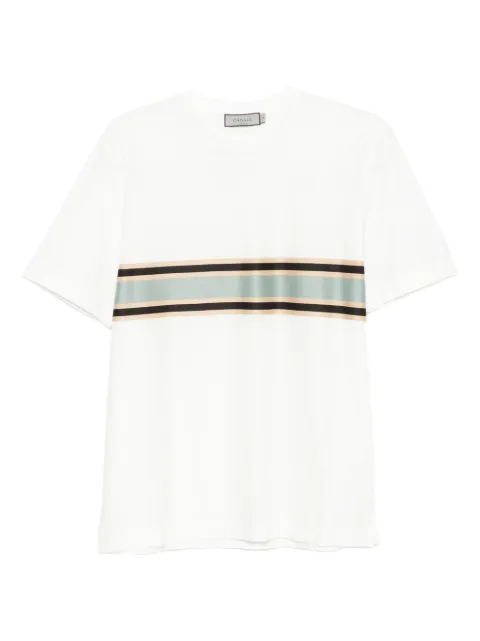 Canali stripe-detail T-shirt White T0876PMJ02252