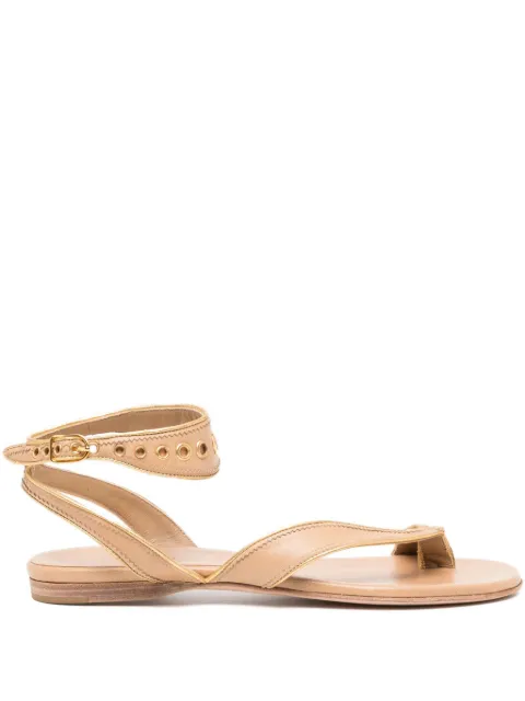 Hermès Pre-Owned leather flat sandals Gold CSVM8660