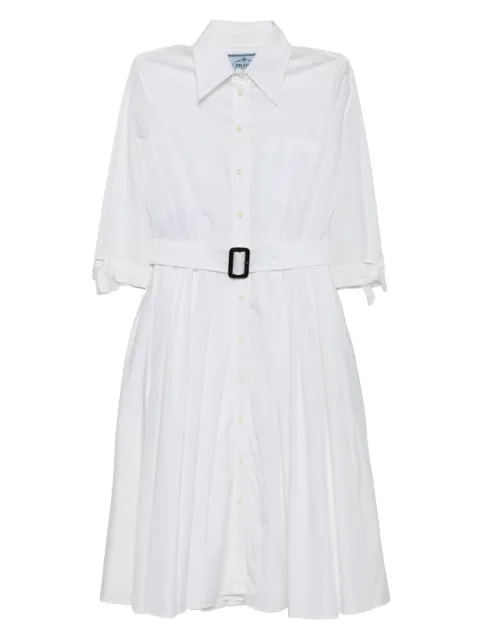 Prada Pre-Owned pleated shirt dress White CSVM8676