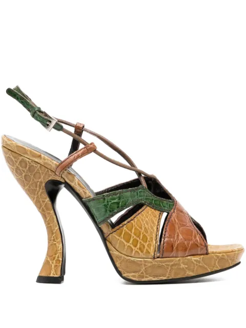 Prada Pre-Owned 120mm alligator sandals Brown CSVM8699