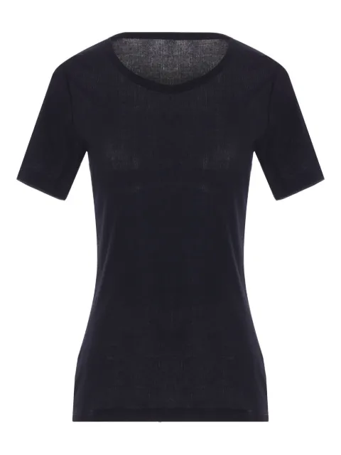 Yohji Yamamoto ribbed crew-neck T-shirt Black FPT10072BLACK