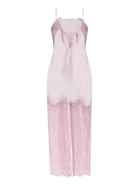 LoveShackFancy lace-trimmed satin dress Pink D25942372