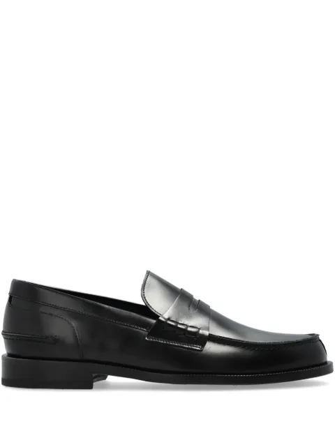 Brioni penny-slot leather loafers Black QEIL0LOD715
