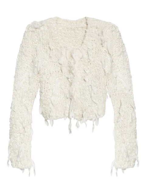 LoveShackFancy frayed cardigan White K16072383