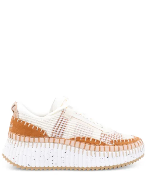 Chloé Nama textured-sole lace-up sneakers Neutrals CHC22S579Y0