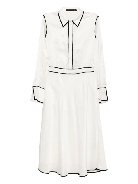 Karl Lagerfeld contrast piping dress White A3W13021