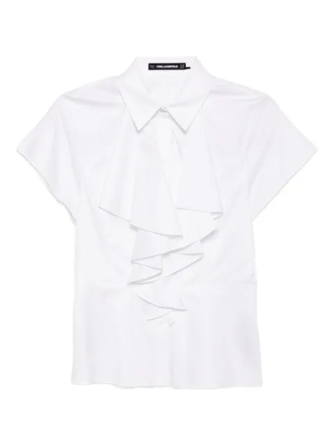Karl Lagerfeld ruffle poplin shirt White A3W11035