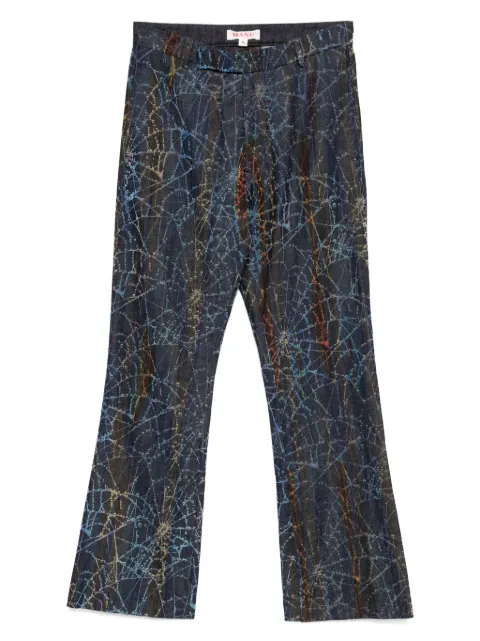MASU Flocky Rainbow Web Flare pants Blue MPFWPT1424